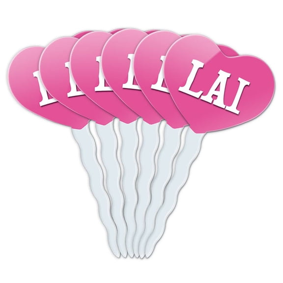 Lai Heart Love Cupcake Picks Toppers - Set of 6