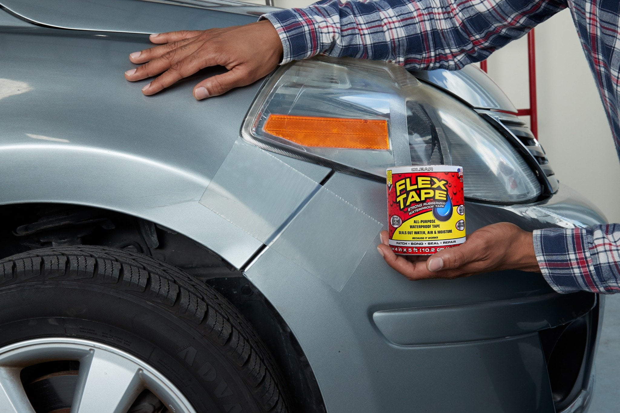 Flex Tape Strong Rubberized Waterproof Tape, 4 in x 5 ft, Clear