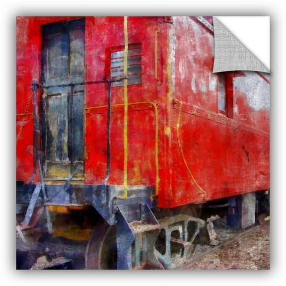 ArtWall Kevin Calkins "Old Red Caboose" ArtAppealz Removable Wall Art