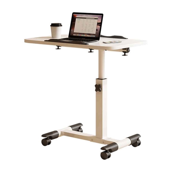 Garderth Overbed Bedside Table With Wheels,Rolling Laptop Desk,Adjustable Height Mobile Hospital Bed Table For Home Hospital Use