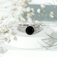 thumbnail image 3 of Rosec Jewels Natural Black Spinel Solitaire Engagement Ring with Diamond - 8 mm - Celtic Knot Ring - AAA Quality - With Jewelry Box, 14K White Gold, US 7.50, 3 of 8