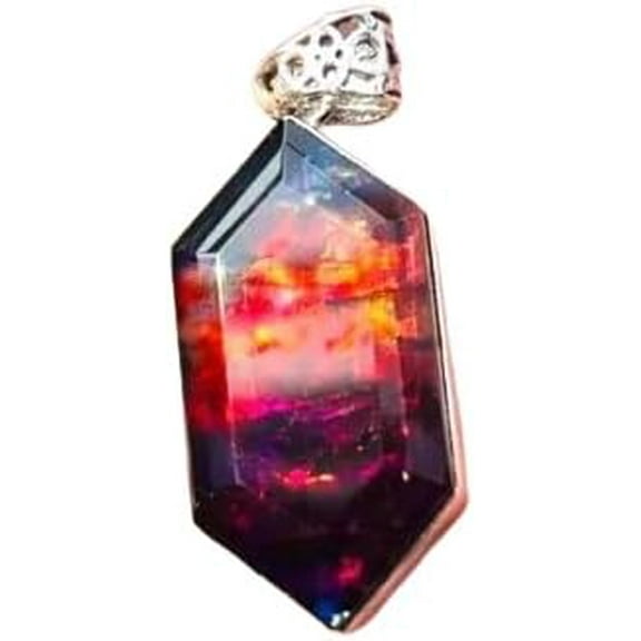 49 Ct Certified Natural Ammolite 925 Solid Silver Pendant – Stunning Loose Gemstone with Unique Colors for Jewelry Creation