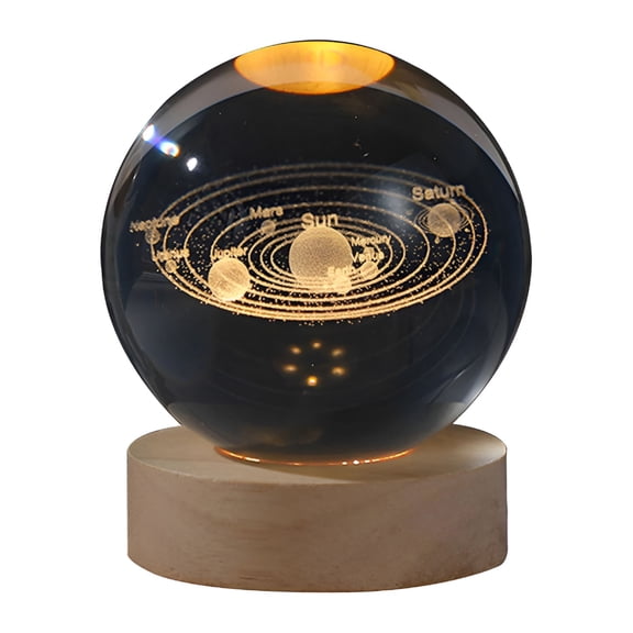ACDANC Model of Galaxy Crystal Ball,with Led Lamp Stand,Planets Glass Ball,Solar System Sphere