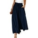 thumbnail image 1 of Pantalones anchos Eytino para mujer, talla grande, cintura alta, 3 veces, azul marino, 1 of 9