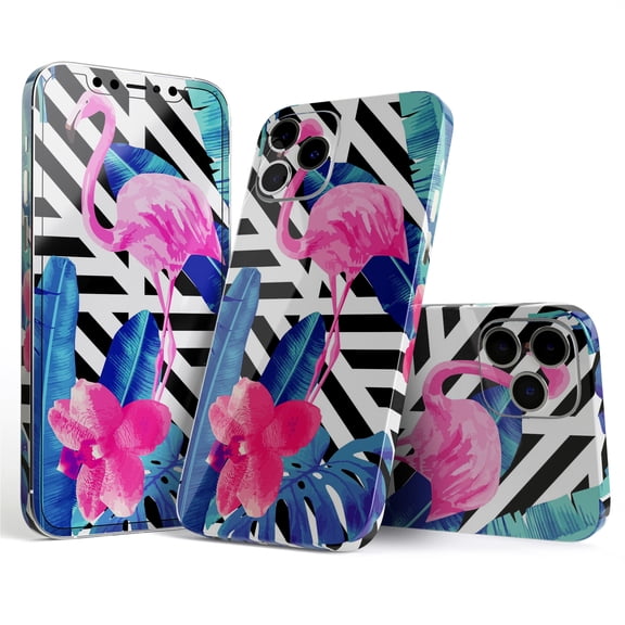 DesignSkinz Vivid Tropical Chevron Floral v2 Full-Body Skin Decal Wrap Cover for iPhone 16
