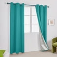 thumbnail image 6 of Deconovo Blackout Curtains Completely Shaded Darpes with Silver Coating for Bedroom, 42x72 inch, Teal, 2 Panels, 6 of 7