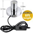 thumbnail image 2 of Enchufe para bombilla, base metálica, cable de 1,8 m, 110 V, 2 of 7