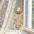 thumbnail image 5 of Crystal Suncatcher with Sun and Moon Design and Prism Pendants, 1 Piece, Gold Metal Frame, for Window Or Wall Hanging, Home Decoration, 5 of 6