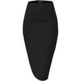 thumbnail image 3 of Aofany Women's Pencil Skirt Stretchy Office Work Skirt Knee Length Business Bodycon High Waist A-Line Short Skirt, 3 of 4