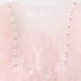 thumbnail image 2 of Vedolay Girl's Summer Short Sleeve Butterfly Print Lace Fashion Princess Dress,Pink 4-5 Years, 2 of 5