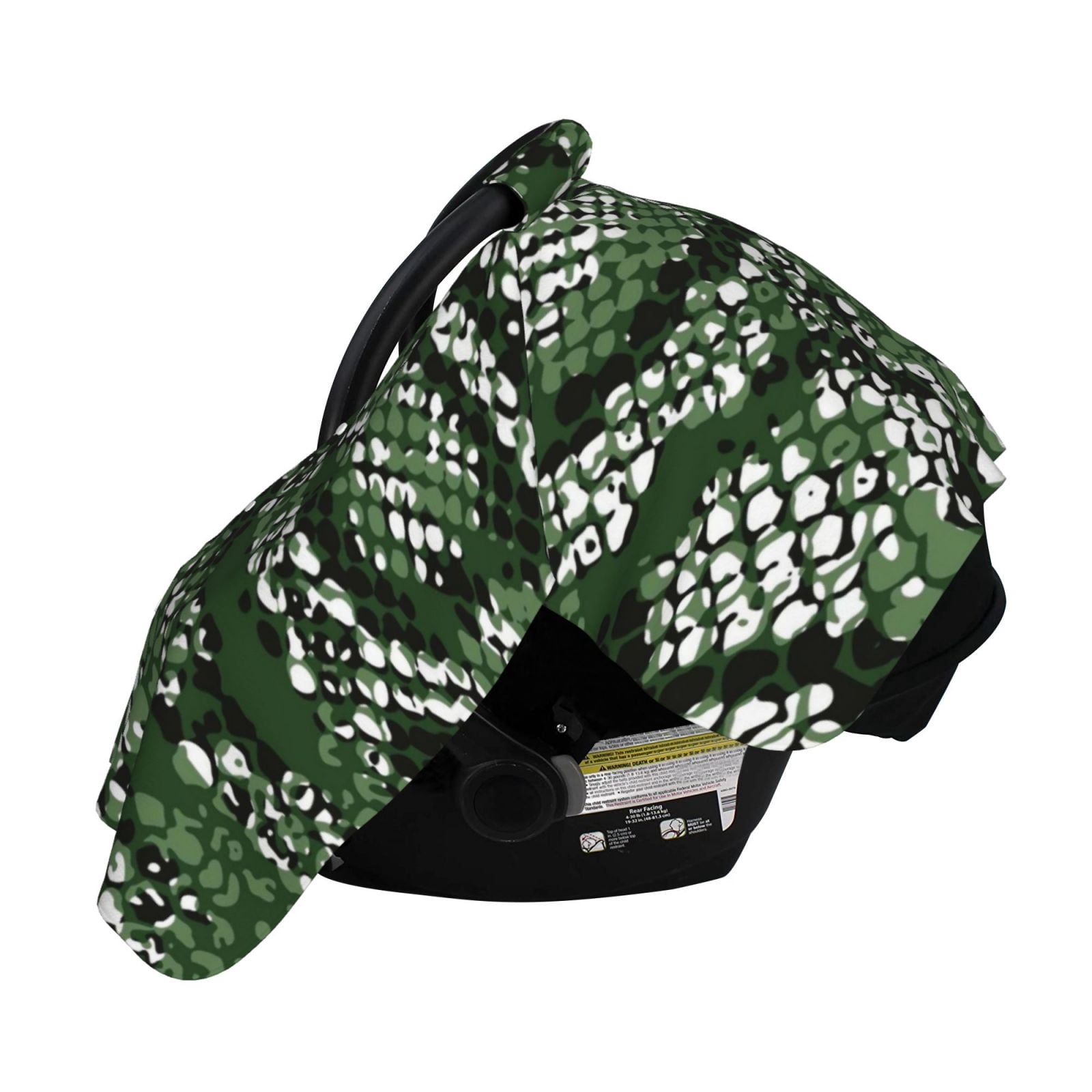Naloa Green Snakeskin Baby Car Seat Cover, Breathable Baby Carrier Cover, Multiuse Baby Carrier Cover & Nursing Breastfeeding Cover