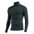 thumbnail image 4 of TOUMENY Men High Neck Top Long Sleeve Slim Fit Solid Casual Sweater Pullover Cotton Fashion Breathable Quick Dry Winter Sweater Dark Gray M, 4 of 6