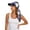 Navy, variant on Womens Satin Visor Head Scarf, Tie Strap Square Sun Hat One Piece Design for Summer Party