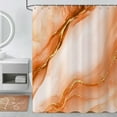 thumbnail image 2 of Burnt Orange Modern Shower Curtain, Burnt Orange Mix Gold Ombre Marble Texture Luxury Bathroom Curtain Waterproof Fabric Machine Washable with Hooks, 36" Wx72 L, 2 of 6