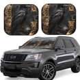 thumbnail image 1 of Easygdp Gothic Raven Portrait for 2 PCS Foldable Car Sun Shade Front Windshield Sun Protection Cover for Car, SUV, Truck-Small, 1 of 6