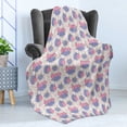 thumbnail image 4 of Floral Soft Flannel Fleece Throw Blanket, Rustic Botanical Concept of Pink Camellias Blue Geranium Flowers and Alstroemeria, Cozy Plush for Indoor and Outdoor Use, 60" x 80", Multicolor, by Ambesonne, 4 of 5