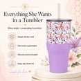 thumbnail image 6 of Biddlebee 30oz Insulated Stainless Steel Tumbler with Straw and Silicone Boot, Garden Blooms, 6 of 13