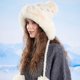 thumbnail image 3 of Sombreros de invierno para mujer, con orejeras y forro polar, de punto, con gran circunferencia de la cabeza., 3 of 4
