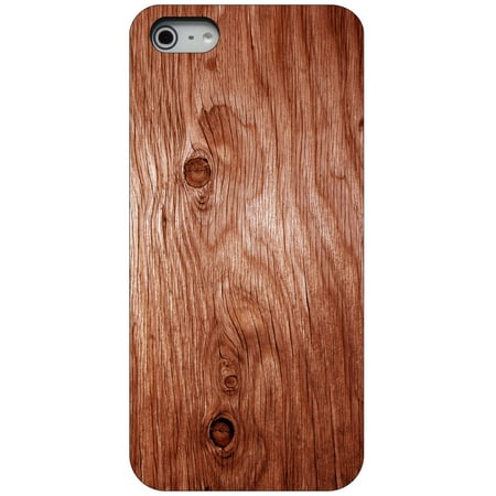 Iphone 5 Wood Grain CUSTOM Black Hard Plastic Snap-On Case for Apple iPhone 5 / 5S / SE - Orange Weathered Wood Grain ()