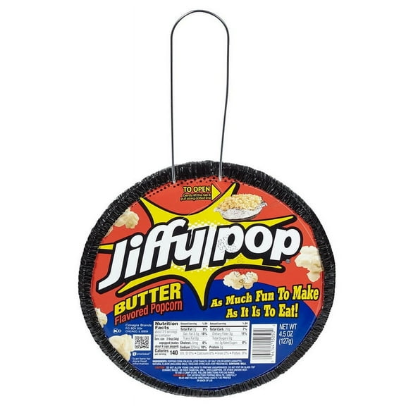 Pack of 2 JIFFY POP Butter Flavored Popcorn, Stovetop Popping Pan, 4.5 oz.