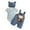 a-Dark Blue11258, variant on VNKIDY Girls Baby 3 Piece Outfit Striped Prints Short Sleeve Crewneck Bodysuit Cartoon Dog Patch Overalls With Hat For Daily Casual Wear Cozy Set