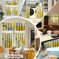 thumbnail image 5 of Yellow Grey Blackout Kitchen Window Tier Curtains and Valance Set, 36 Inch Abstract Art Window Curtains Set with Rod Pocket for Small Windows, Living Room or Bathroom, 5 of 6