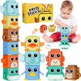 thumbnail image 1 of Set de juguetes apilables BASUN para niños mayores de 18 meses con 6 animales, 1 of 6