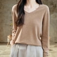 thumbnail image 2 of Chandails d'Hiver pour Femmes, Chandail Tricoté à Col Semi-Haut Couleur Unie, 2 of 7