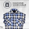 thumbnail image 5 of BIKER WEAR USA Plaid Flannel Casual Shirt– 100% Cotton Sleeveless Shirts for Men, 5 of 7
