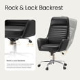 thumbnail image 4 of COLAMY High Back Office Chair Executive Desk Chair Ergonomic Leather Computer Chair with Rocking Function and Padded Arms, Swivel Modern Task Chair, Black, 4 of 10