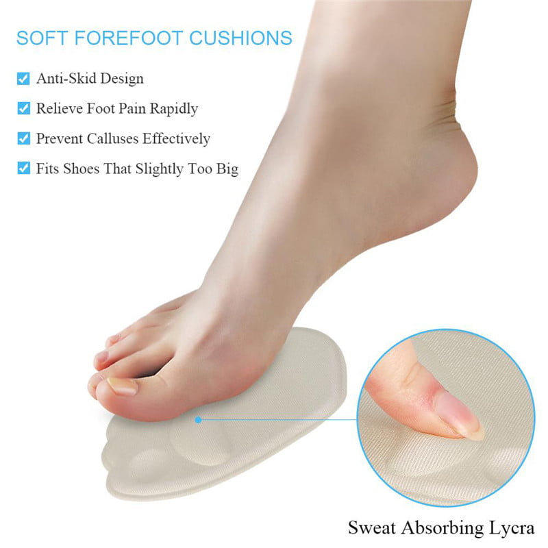 iBesun 2 Pairs Metatarsal Pads Ball of Foot Cushions Forefoot Shoe Insole for Women High Heels All Day Pain Relief Black + Beige