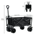 thumbnail image 4 of Oxford Fabric Camping Trolley, Collapsible Folding Wagon Cart with Brakes, Heavy Duty Garden Cart with All Terrain Wheels, Beach Wagon Cart, Adjustable Handle, Large Capacity-1 Set, 4 of 8