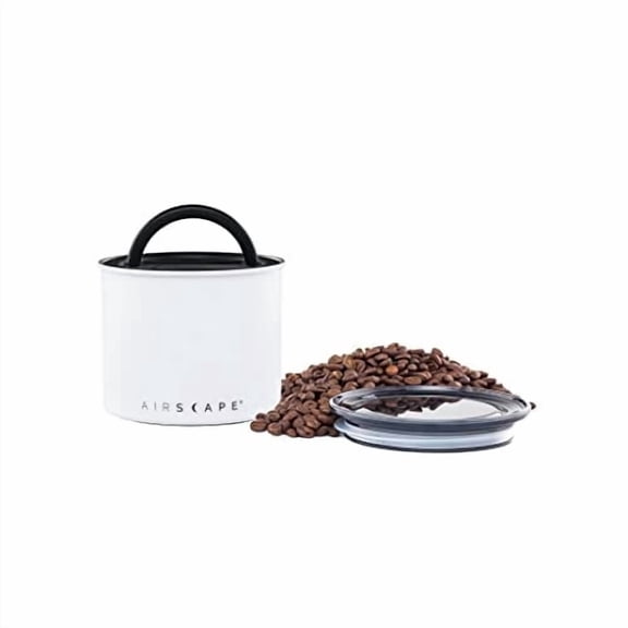 Planetary Design Airscape Stainless Steel Coffee Canister | Food Storage Container | US Patented Airtight Lid | Push Out Excess Air Preserve Food Freshness (Medium, Matte Yellow)