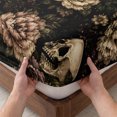 thumbnail image 3 of Full Size Fitted Sheet Set - Skull Halloween 3 Piece Bedding Sets 16" Deep Pocket Fitted Sheet with 2 Pillowcases, Floral Botanical Horror Roses Brushed Microfiber Hotel Luxury Bed Sheets, 3 of 9