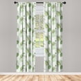 thumbnail image 2 of Ambesonne Retro Curtains, Line Art Dots Leaves Drawing, Pair of 28"x95", Peacock Green Khaki Grey, 2 of 4