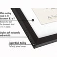 thumbnail image 3 of 11x14 Diploma Frame With ShatterResistant Glass Set Of 4 Use As 8.5x11 Frame With Mat Or Display 11x14 Documents Without Mat Legacy Collection Certificate Frames For Wall Black, 3 of 6