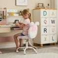thumbnail image 2 of Guyou Kids Desk Chairs for 8-12, Ergonomic Swivel Study Chair, Kids Computer Chairs with Adjustable Height and 360-degree Swivel for Bedroom, Living Room, Study, Kids Room, Pink, 2 of 7