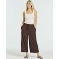 thumbnail image 6 of Real Essentials 3 Pack: Women's Ultra-Soft Wide Leg Loose Capri Open Bottom Pants - Yoga Lounge Pockets(Available in Plus), 6 of 7
