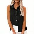 thumbnail image 7 of Busydd Tank Top for Women Dressy Casual Sleeveless Button Down Shirts for Women Casual Solid Color Lapel Women's Tank Tops with Pocket S, 7 of 7
