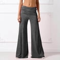 thumbnail image 4 of FRSASU Coral Fold Over Yoga Pants for Women Wide Leg Loose Fit Lounge Pant Ruched Waist Stretchy Lounge Leggings Dark Gray, 4 of 6