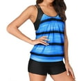 thumbnail image 6 of Bathing Suit for Women Wycnly Womens Tankini Swimsuits Modest Swimsuit for Women Fashion Striped Print Racerback Tankini Sets Ladies Two Piece Swimwear Beachwear with Shorts, 6 of 6