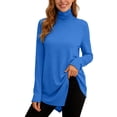 thumbnail image 2 of Womens Summer Long Sleeve Tops Solid Color 2026 Tees Casual Crew Neck Basic Oversized T Shirts, 2 of 5