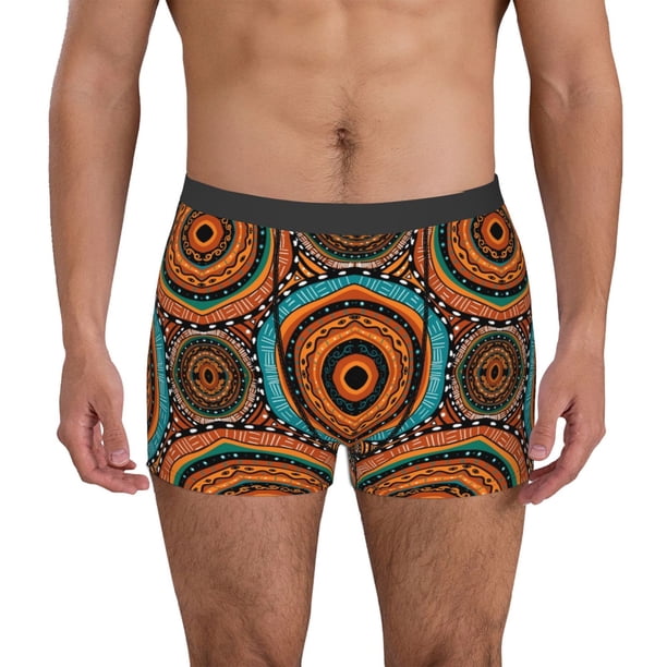 Fotbe African Tribal Style Calzoncillos Tipo Boxer con Bolsa de Soporte Total para Hombre, X-Temp Fresco, Transpirable y de Secado Rápido-Medium