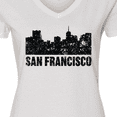 thumbnail image 4 of Inktastic San Francisco Skyline with Grunge Women's V-Neck T-Shirt, 4 of 5