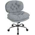 thumbnail image 1 of Armless Office Chair - Grey Linen-Feel Task Chair with Adjustable Height & Tilt | Computer Desk Chair for Home & Office Use - 25.6" x 25.6", 1 of 7