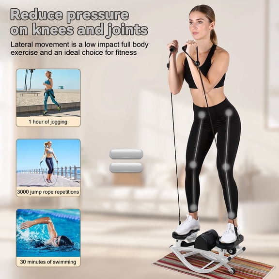 Aqzb Rock Stepper Cardio Machine for Home Workouts | Low-Impact Fat Burner & Glute Toner with Digital Monitor for Legs, Glutes, Abs Gray