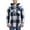 Navy, variant on Men’s Plaid Flannel Button Up Cotton Blend Long Sleeve Hooded Shirt (Pony/Red, XL)