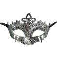 thumbnail image 4 of Jumpingount Media cara antiguo carnaval princesa mascarada disfraces veneciano fiesta decoración cubre Halloween plata antigua Type2 NO2, 4 of 6