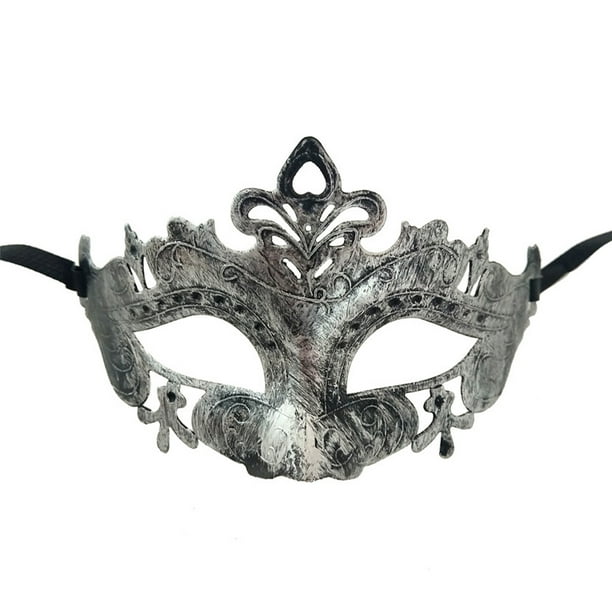 Minnieouse Accesorios de media cara Disfraces de disfraces de carnaval antiguos Fiesta veneciana Actuación Escudo de cumpleaños Halloween Ropa, zapatos y accesorios Miscelánea plata antigua Minnieouse AP010204-01B