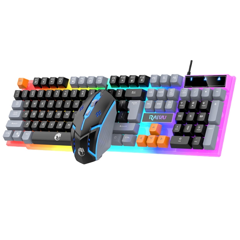 Wired keyboard - 104-key full-size backlit keys, ergonomic design, media keys and shortcut keys, Windows laptop desktop plug-and-play USB efficient typing, comfortable typing, computer keyboard